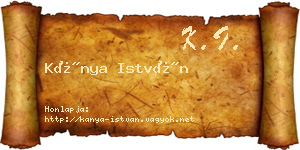 Kánya István névjegykártya